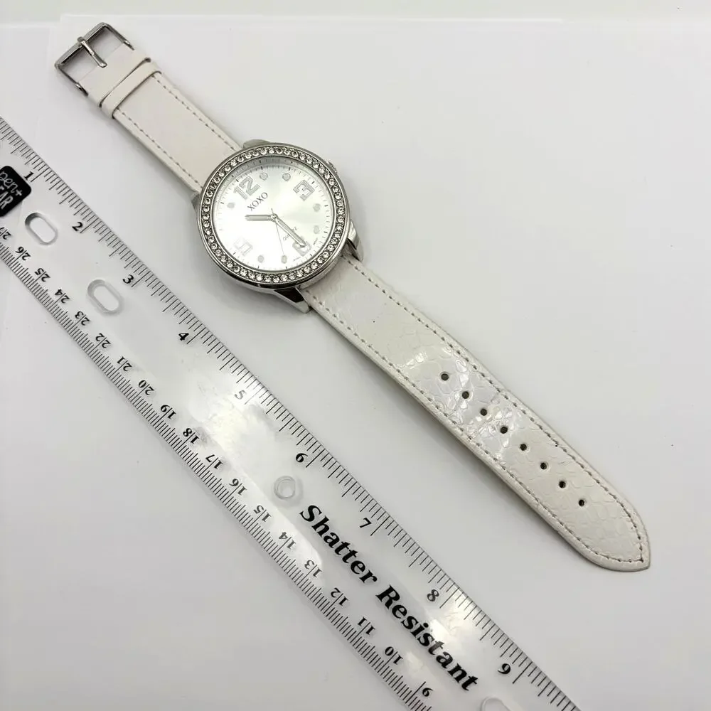 Silver & White XOXO Watch